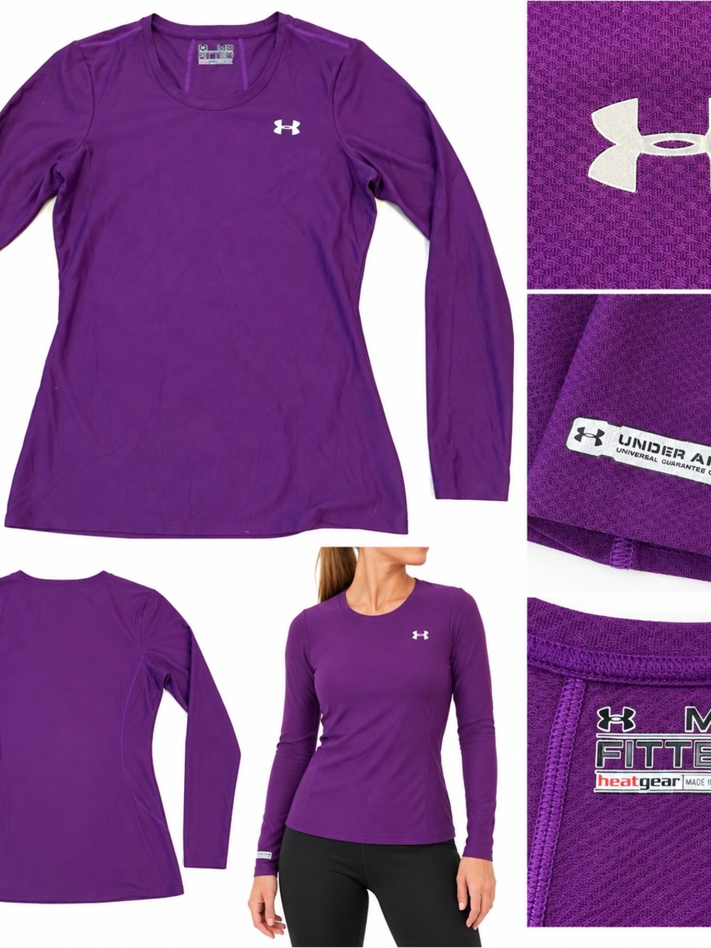 Under Armour Purple Long-Sleeve HeatGear Performance Top